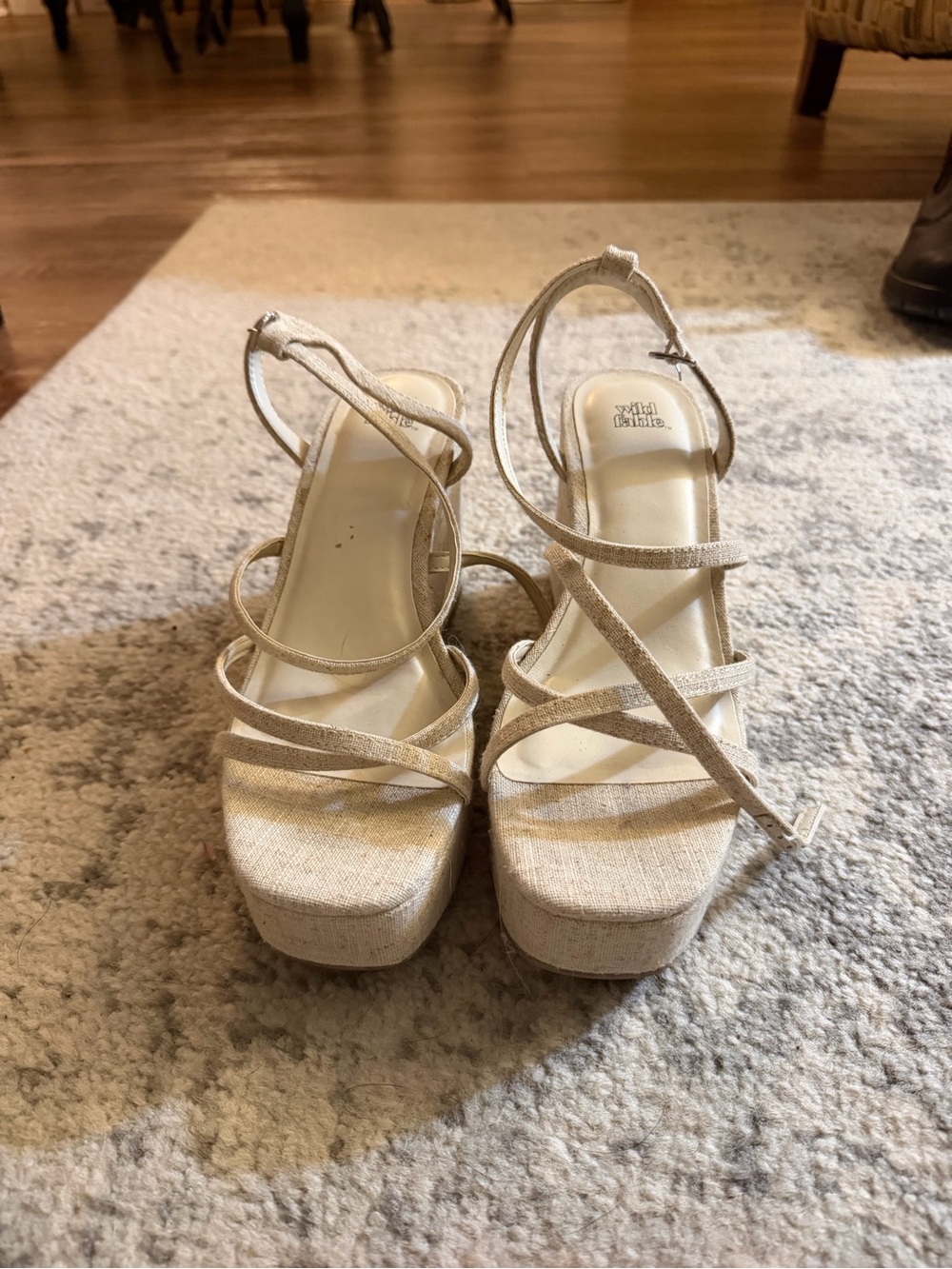 wild fable Cream Strappy Platform Heels